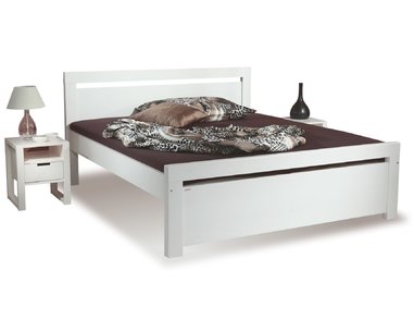 Zvýšená posteľ z masívu RHINO II. A0549 180x200, smrek - biela Zvýšená posteľ z masívu RHINO II. A0549 180x200, smrek - biela