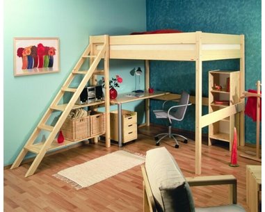 Posteľ - horné spanie so schodíkmi RÁCHEL 140x200, masív smrek Posteľ - horné spanie so schodíkmi RÁCHEL 140x200, masív smrek