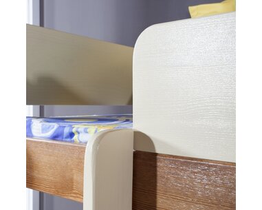 Poschodová posteľ s prístelkou a úložným priestorom pre 3 deti NATY3, masív borovica