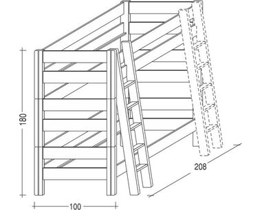 Detská poschodová posteľ Sendy 300B/05B, masív buk cink jadrový