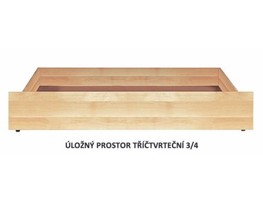 Úložný priestor 3/4 k posteliam BW, masív buk Úložný priestor 3/4 k posteliam BW, masív buk