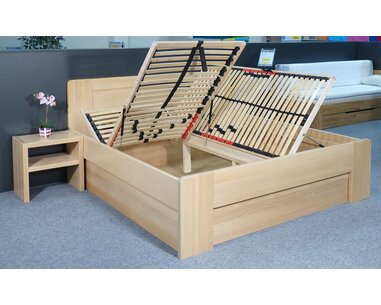 Zvýšená posteľ s úložným priestorom Dan, 160x200, 180x200, masív buk