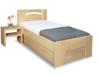 Zvýšená posteľ s úložným priestorom Riči, 80x200, 90x200, masív buk