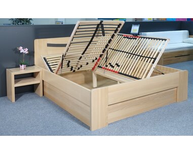 Zvýšená posteľ s úložným priestorom Carmen, 160x200, 180x200, masív buk