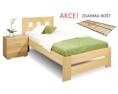Drevená posteľ s roštom Barča, 80x200, 90x200, masív buk Drevená posteľ s roštom Barča, 80x200, 90x200, masív buk