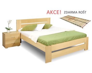 Drevená posteľ s roštom Berni, 120x200, 140x200, masív buk Drevená posteľ s roštom Berni, 120x200, 140x200, masív buk