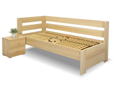 Vyvýšená posteľ Valentin-Ľavá, 80x200, 90x200 cm, masív buk