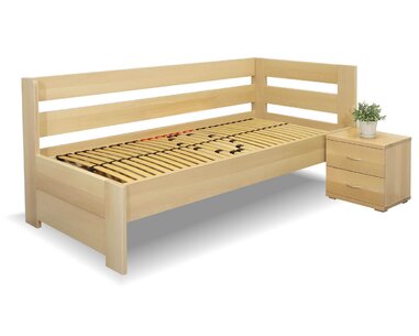 Zvýšená posteľ Valentin-Pravá, 80x200, 90x200 cm, masív buk