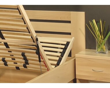 Zvýšená posteľ s úložným priestorom Rita, 90x200, 80x200, masív buk