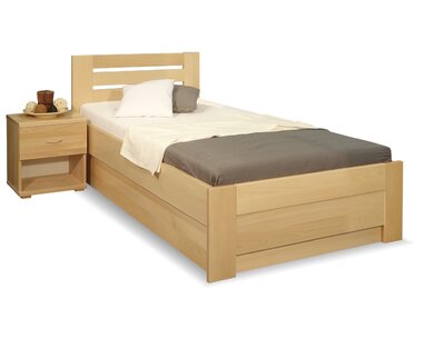 Zvýšená posteľ s úložným priestorom Rita, 90x200, 80x200, masív buk