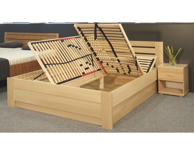 Zvýšená posteľ s úložným priestorom Rita, 160x200, 180x200, masív buk Zvýšená posteľ s úložným priestorom Rita, 160x200, 180x200, masív buk