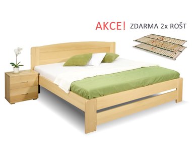 Posteľ s roštmi Justina, 180x210cm, masív buk Posteľ s roštmi Justina, 180x210cm, masív buk