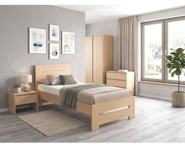Drevná posteľ s roštom Jirka, 80x200, 90x200, masív buk - pohľad č. 2