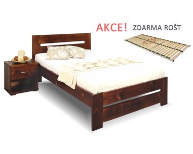 Jednolôžková posteľ s roštom Berni, 80x200, 90x200, masív smrek Jednolôžková posteľ s roštom Berni, 80x200, 90x200, masív smrek