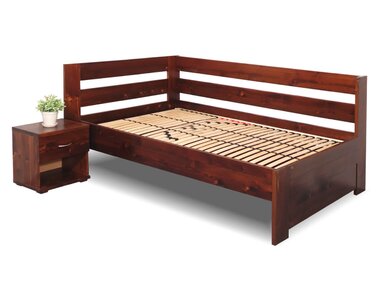 Vyvýšená posteľ z masívu Valentin, 120x200 cm - Ľavá