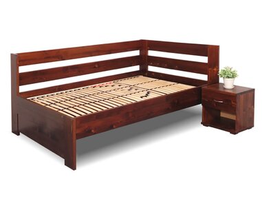 Zvýšená posteľ z masívu Valentin, 120x200 cm - Pravá