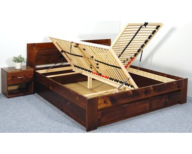 Posteľ s úložným priestorom Jirka, 160x200, 180x200, masív smrek