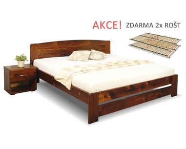 Posteľ s roštmi Justina, 180x210cm, masív smrek Posteľ s roštmi Justina, 180x210cm, masív smrek