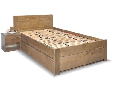 Posteľ s úložným priestorom Mark, 120x200, masív smrek