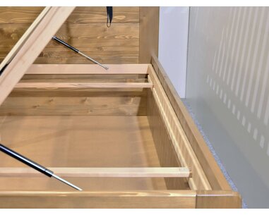 Posteľ s úložným priestorom Mark, 120x200, masív smrek