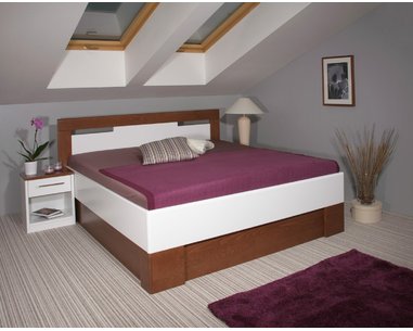 Zvýšená posteľ s úložným priestorom VAREZZA 5 senior 160x200, 180x200, masiv buk, biela