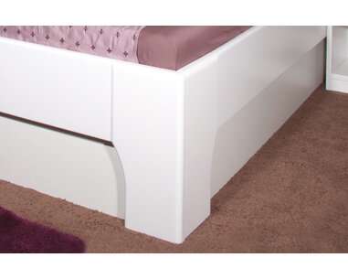 Manželská posteľ s úložným priestorom OLYMPIA 1, masív buk - lak biela