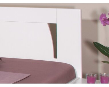 Manželská posteľ s úložným priestorom OLYMPIA 1, masív buk - lak biela