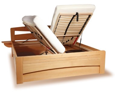 Vysoká posteľ s úložným priestorom EVITA 2, masiv buk Vysoká posteľ s úložným priestorom EVITA 2, masiv buk