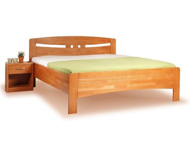 Posteľ z masivu - dvojlôžko EVITA 1, buk - morená čerešňa Posteľ z masivu - dvojlôžko EVITA 1, buk - morená čerešňa