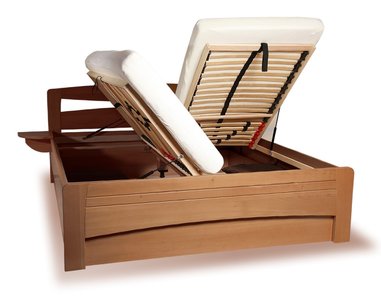 Posteľ s úložným priestorom EVITA 2 senior, masiv buk - morený tabak Posteľ s úložným priestorom EVITA 2 senior, masiv buk - morený tabak