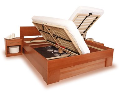 Posteľ dvojlôžko s úložným priestorom VAREZZA 6B, masiv buk - morená čerešňa Posteľ dvojlôžko s úložným priestorom VAREZZA 6B, masiv buk - morená čerešňa