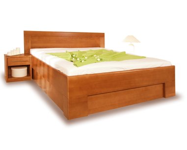 Posteľ s úložným priestorom VAREZZA 7, masiv buk - morená čerešňa Posteľ s úložným priestorom VAREZZA 7, masiv buk - morená čerešňa