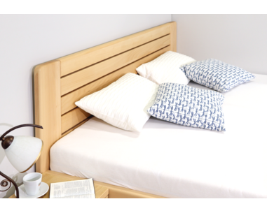 Vysoká drevená posteľ s úložným priestorom APOLLO, masiv buk