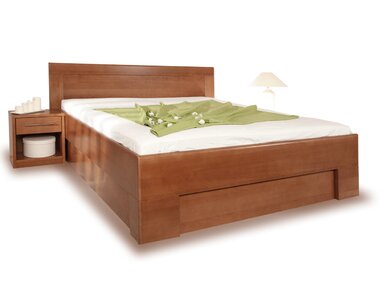 Vysoká drevená posteľ s úložným priestorom VAREZZA 7, masív buk Vysoká drevená posteľ s úložným priestorom VAREZZA 7, masív buk