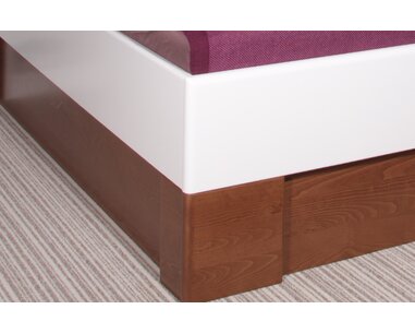 Zvýšená posteľ s úložným priestorom VAREZZA 5 senior 160x200, 180x200, masiv buk, biela