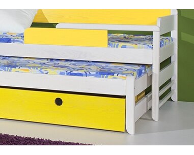 Detská posteľ s prístelkou a úložným priestorom NATY1, masív borovica