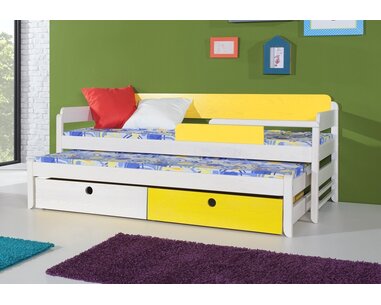 Detská posteľ s prístelkou a úložným priestorom NATY1, masív borovica