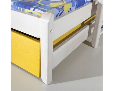 Detská posteľ s prístelkou a úložným priestorom NATY1, masív borovica