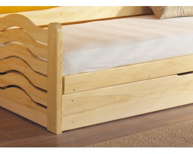 Posteľ s výklápacím úložným priestorom Olina, masív borovica