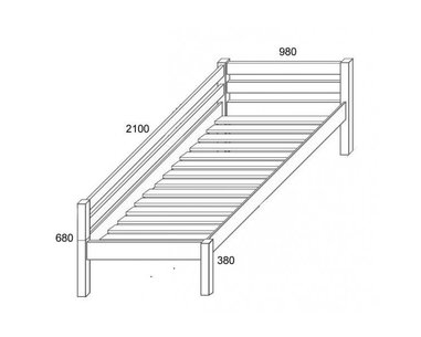 Posteľ jednolôžko DOMINO so zábranou D936/BC, masív buk Posteľ jednolôžko DOMINO so zábranou D936/BC, masív buk