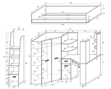 Multifunkčná posteľ Kity, lamino dub sonoma-modrá