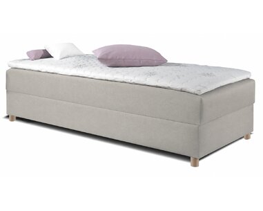Posteľ boxspring s úložným priestorom NOVO, 90x200, krémovo sivá - pohľad č. 1