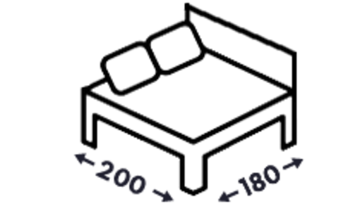 Postele s bočným čelom 180x200