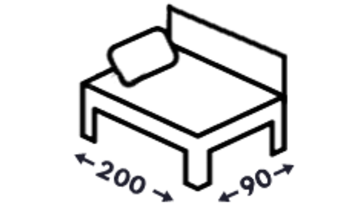 Postele s bočným čelom 90x200