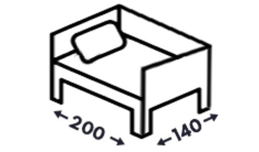 Postele s tromi čelami 140x200