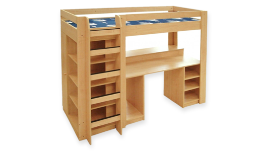 Poschodové postele so skriňou a stolom