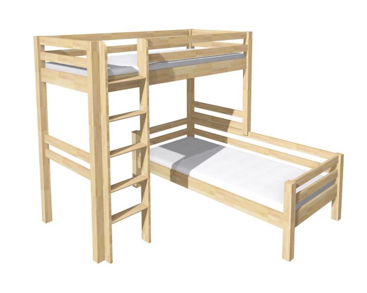 Poschodová posteľ - poschodovka elko DOMINO D908/BC, masív buk