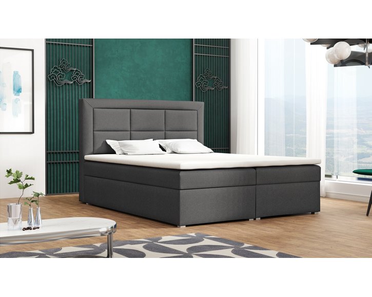 Americká posteľ boxspring CS34012, s matracom a úložným priestorom, tmavo šedá, 160x200cm Americká posteľ boxspring CS34012, s matracom a úložným priestorom, tmavo šedá, 160x200cm
