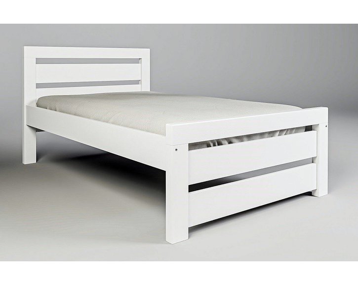 Posteľ z masívu - jednolôžko RHINO I. senior A0545 B, 120x200, biely smrek