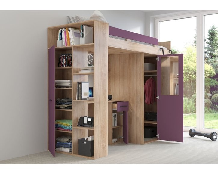 vera-dub-sonoma-fialová-pravé prevedenie pohľad z boku vera-dub-sonoma-fialová-pravé prevedenie pohľad z boku